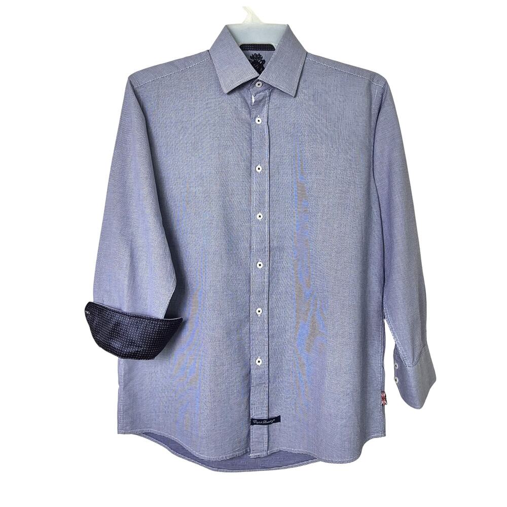 English Laundry Mens Shirt Size Large 16 - 32 / 33 Flip Cuff Button Front Blue